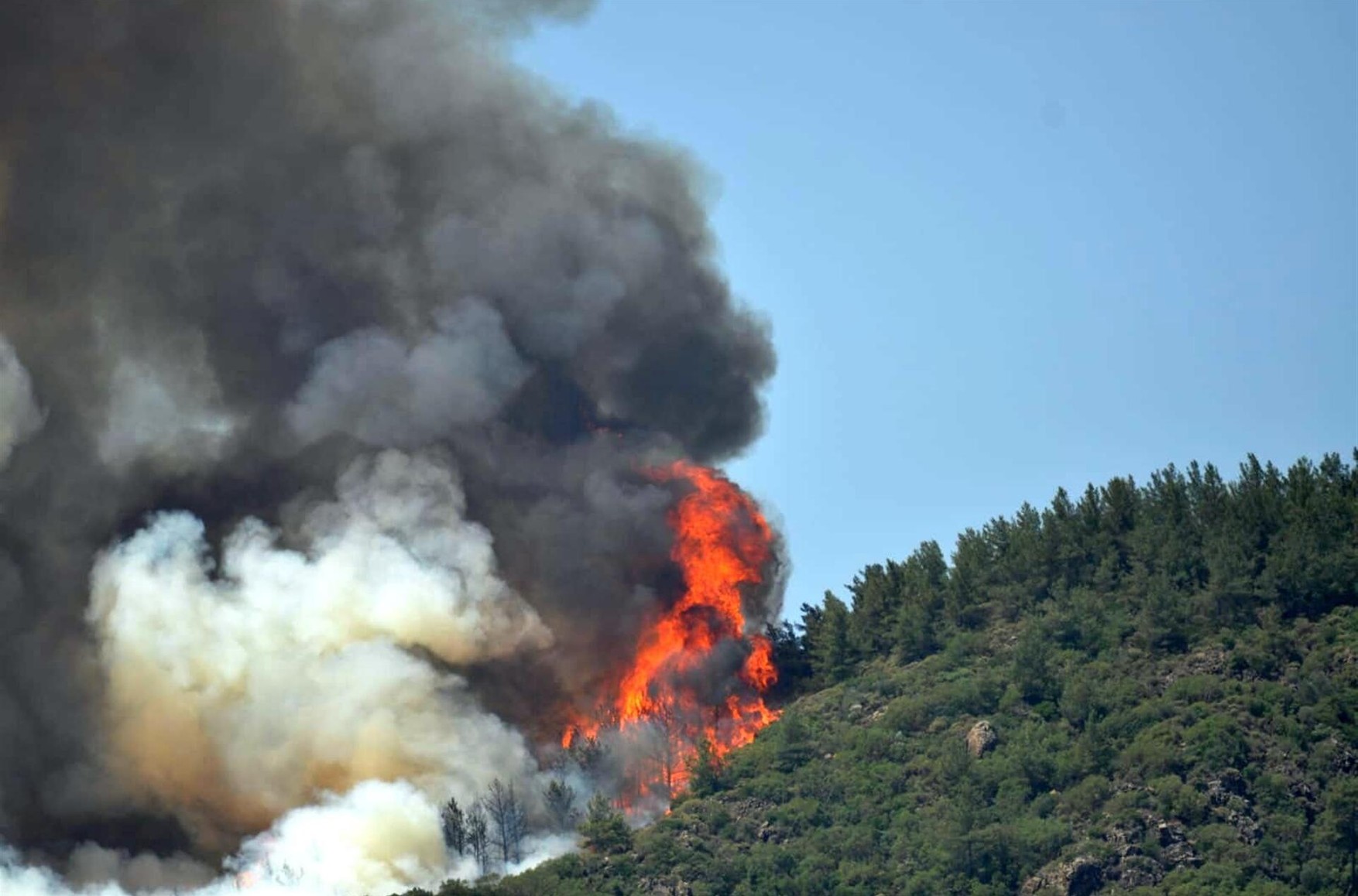 Лісові пожежі загрожують турецьким курортам Мармарис і Анталья. Від вогню загинули три людини