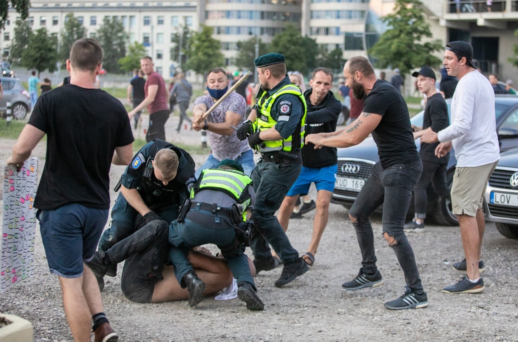У Литві в зіткненнях з противниками антіковідних обмежень постраждали 10 поліцейських