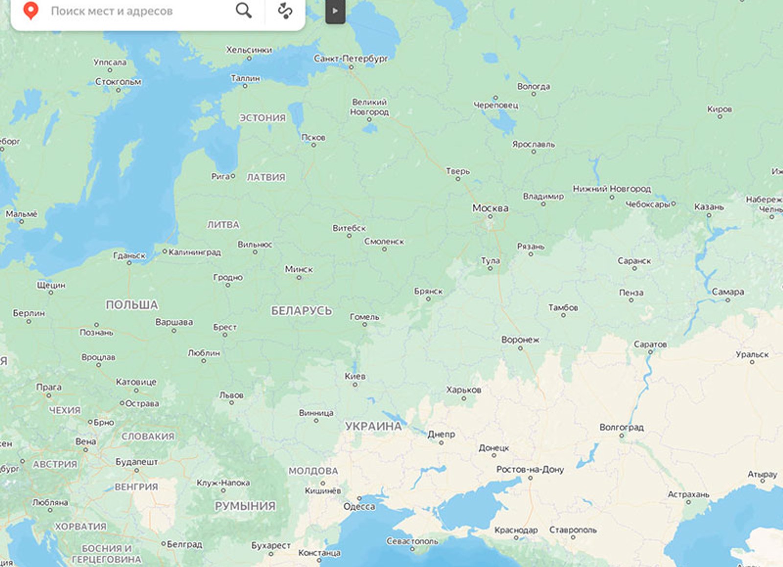«Яндекс.Карты» перестали показывать государственные границы, чтобы «отображать мир вокруг» и «сделать акцент на природных объектах»