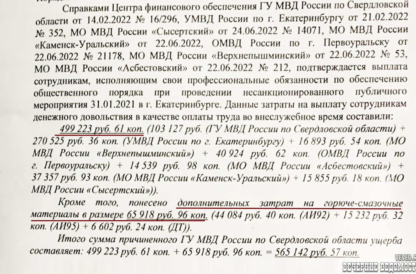 МВД Екатеринбурга потребовало 565 тысяч рублей от Евгения Ройзмана и активистов за работу полиции на акции в поддержку Навального