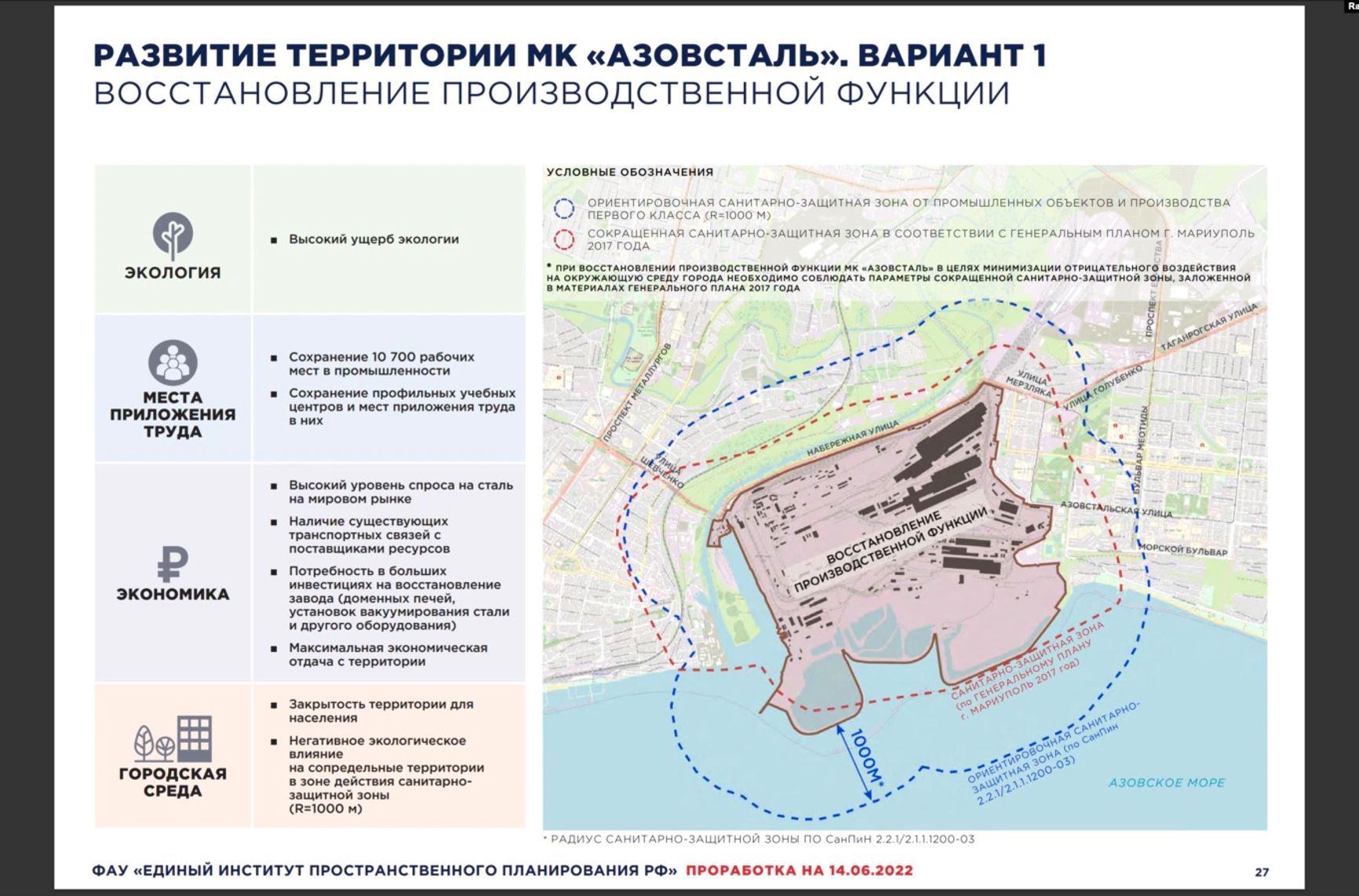 Россия планирует восстанавливать Мариуполь в три этапа. На месте «Азовстали» хотят построить парк — «Донбасс.Реалии»