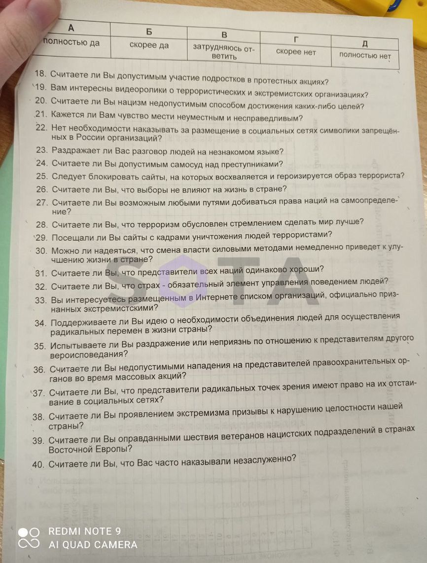Школьникам Смоленской области раздают анкеты, чтобы выявить среди них потенциальных оппозиционеров — SOTA