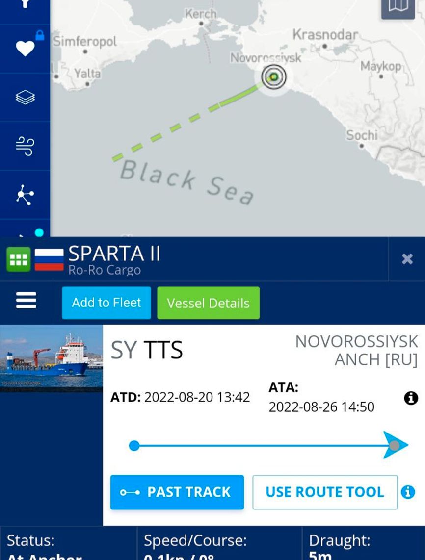 Российское судно SPARTA II вернулось из Сирии с зенитно-ракетными комплексами С-300